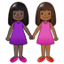 👩🏿‍🤝‍👩🏾 women holding hands: dark skin tone, medium-dark skin tone display on Samsung